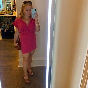 ASOS Petite Hot Pink Wrap Mini Dress